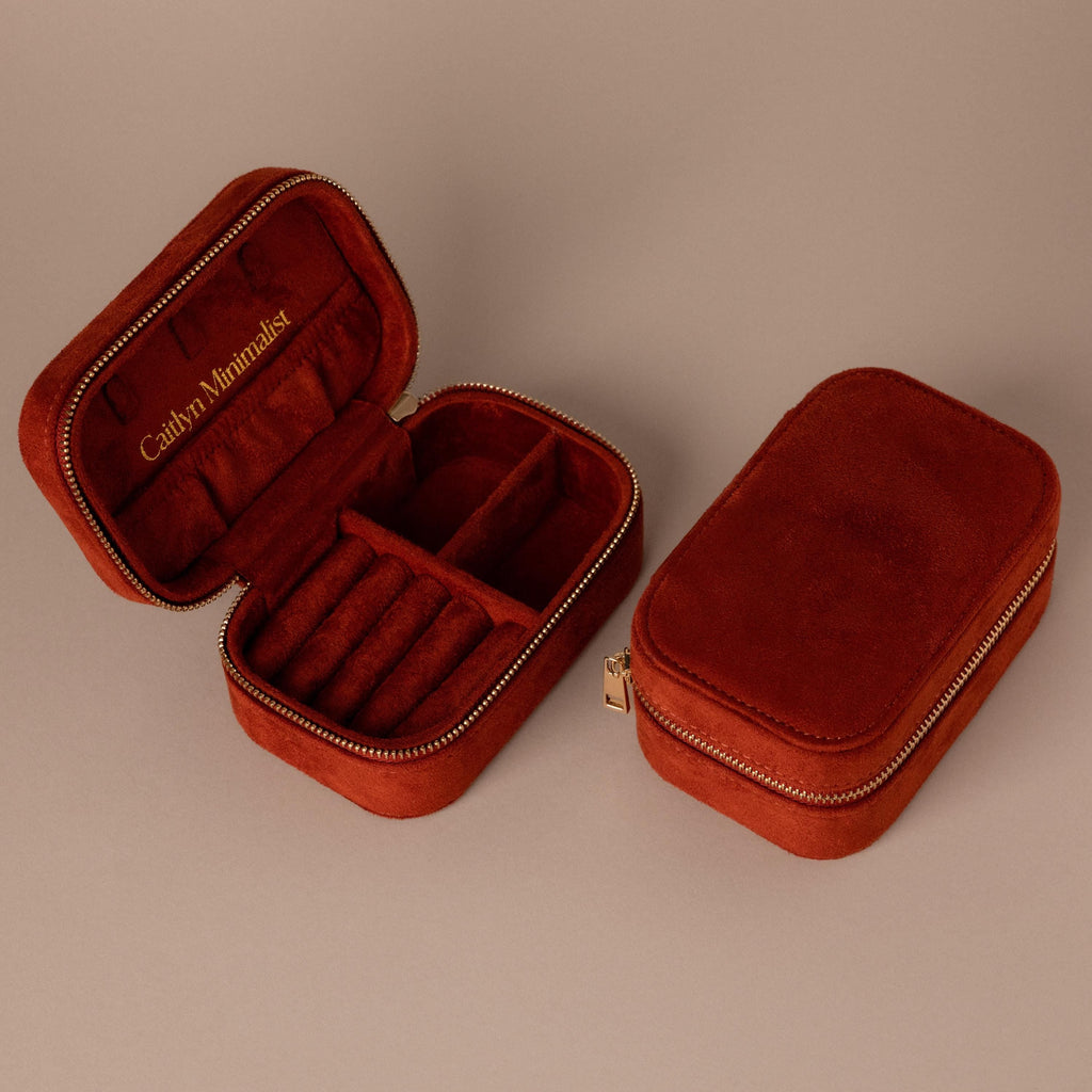 Cherry Red Velvet Jewelry Case