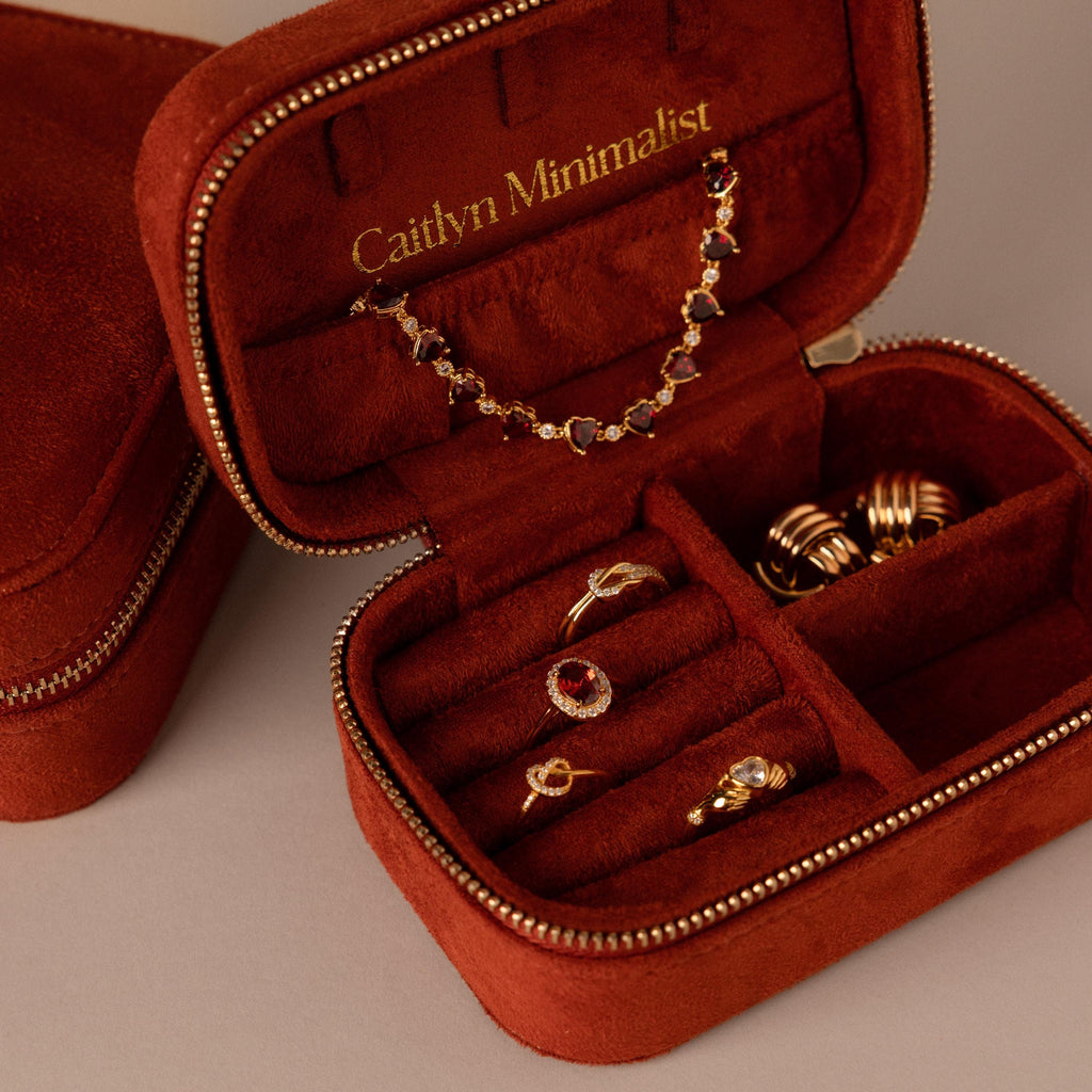 Cherry Red Velvet Jewelry Case