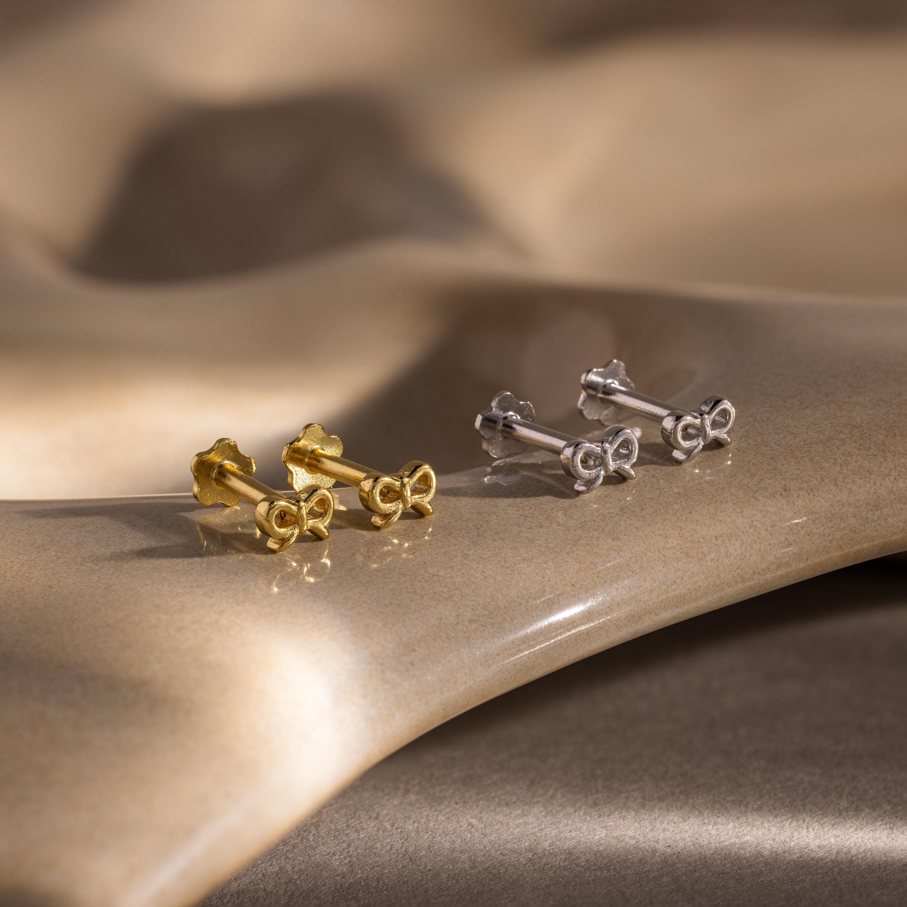 Tiny Bow Flatback Studs