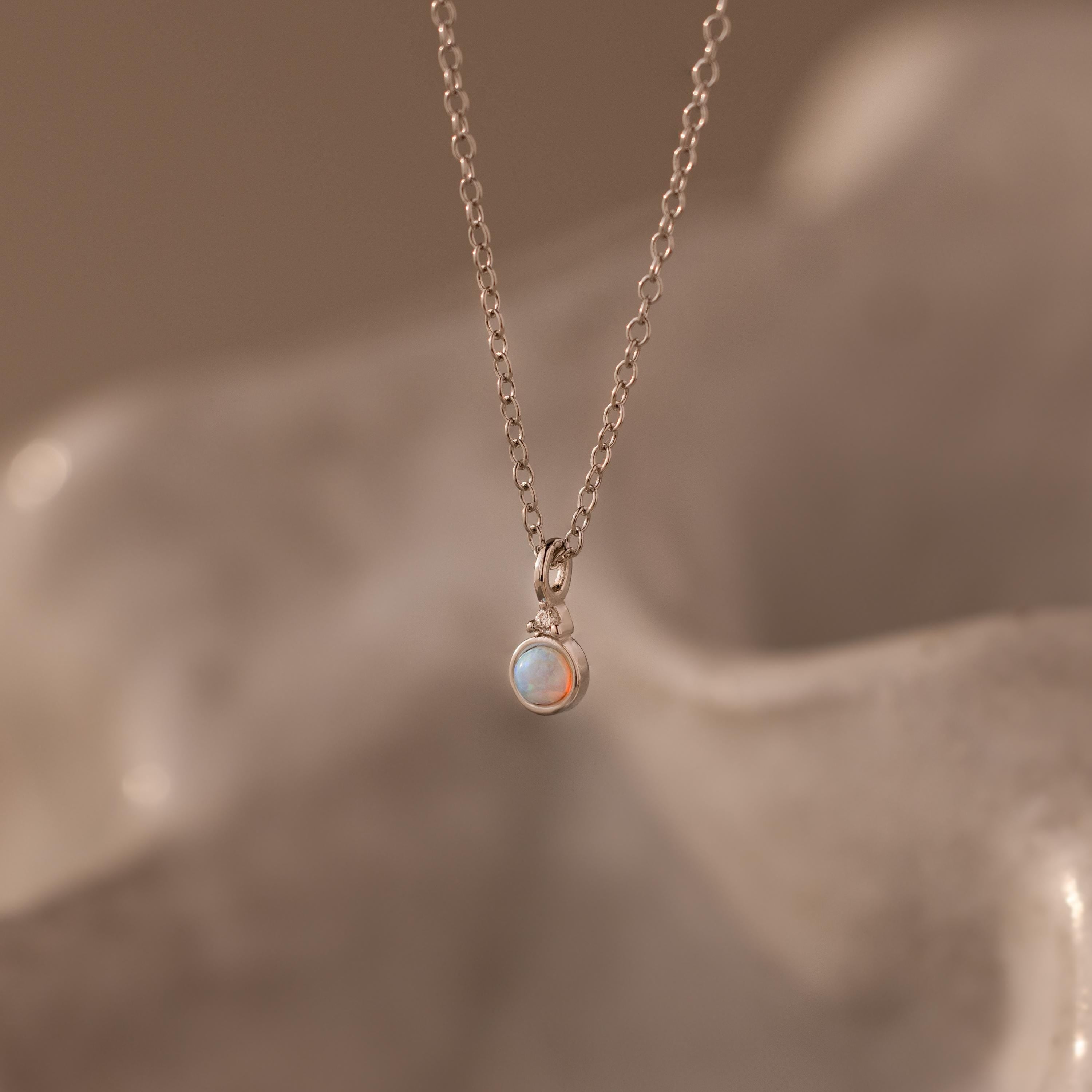 Opal Diamond Necklace