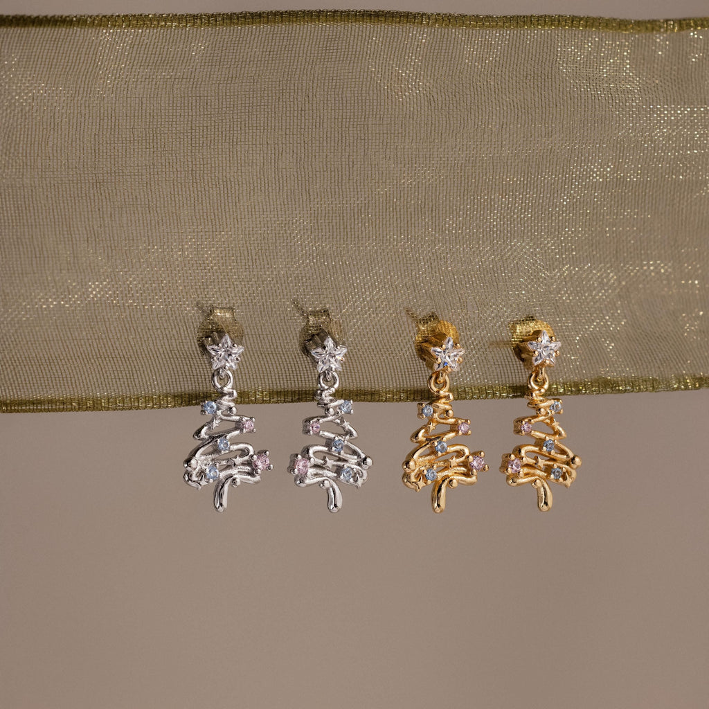Holiday Diamond Tree Studs