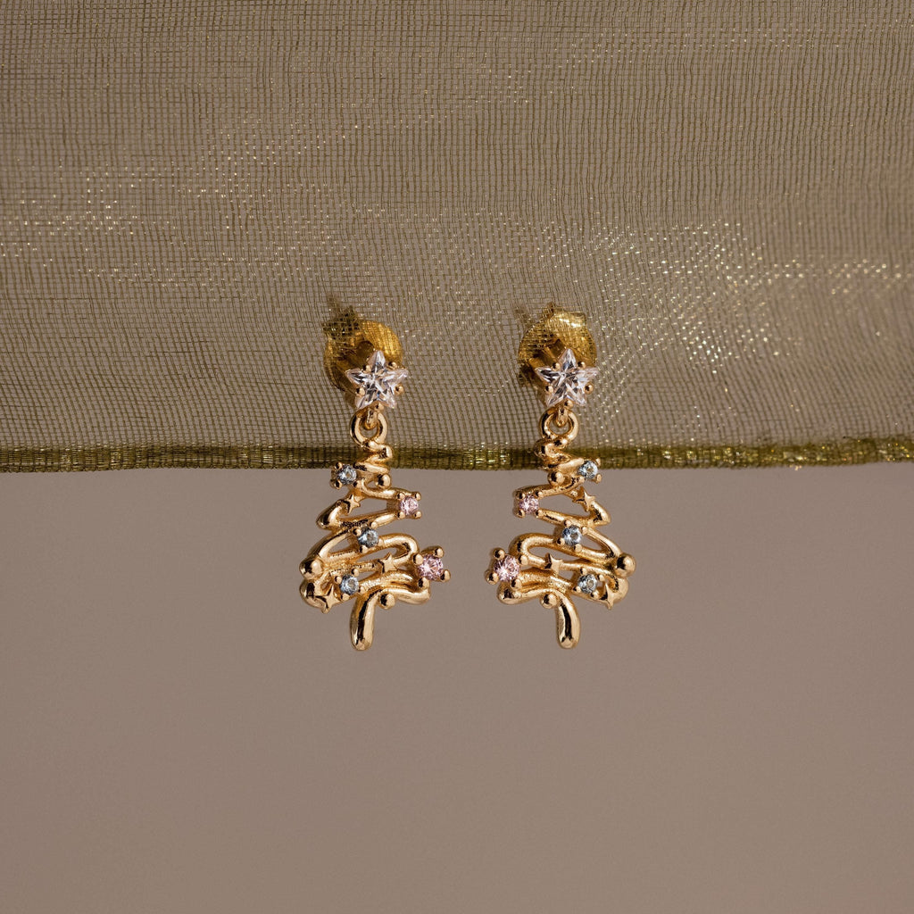 Holiday Diamond Tree Studs