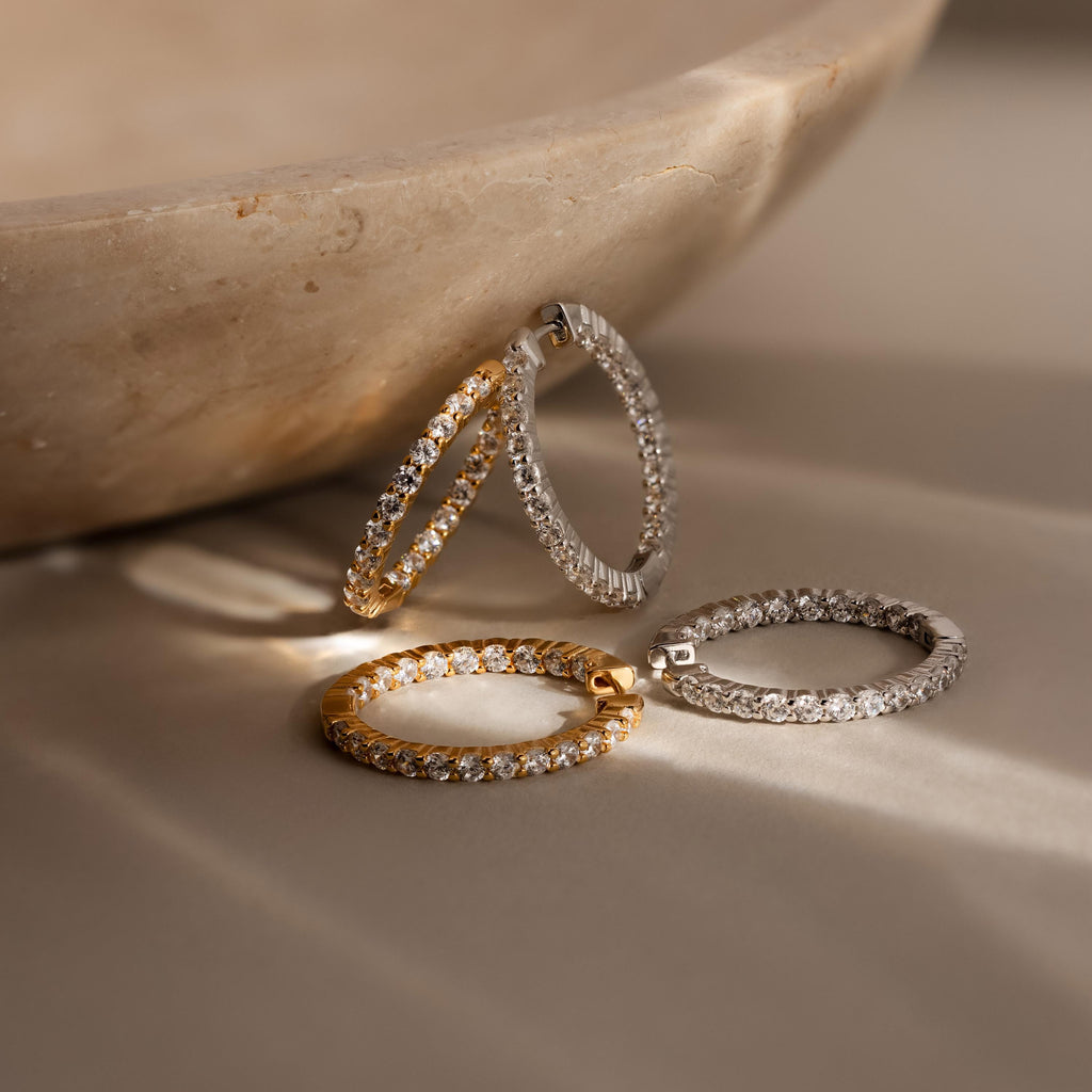 Inside Out Diamond Hoops
