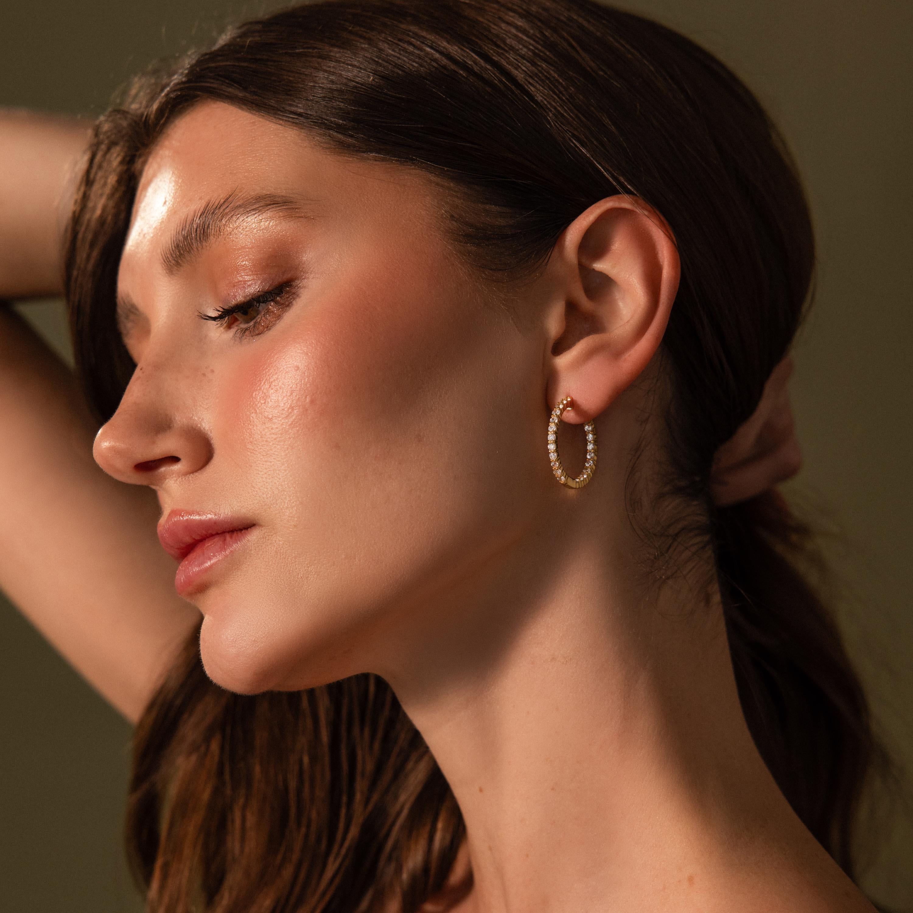 Inside Out Diamond Hoops