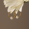 Round Pearl Hoops