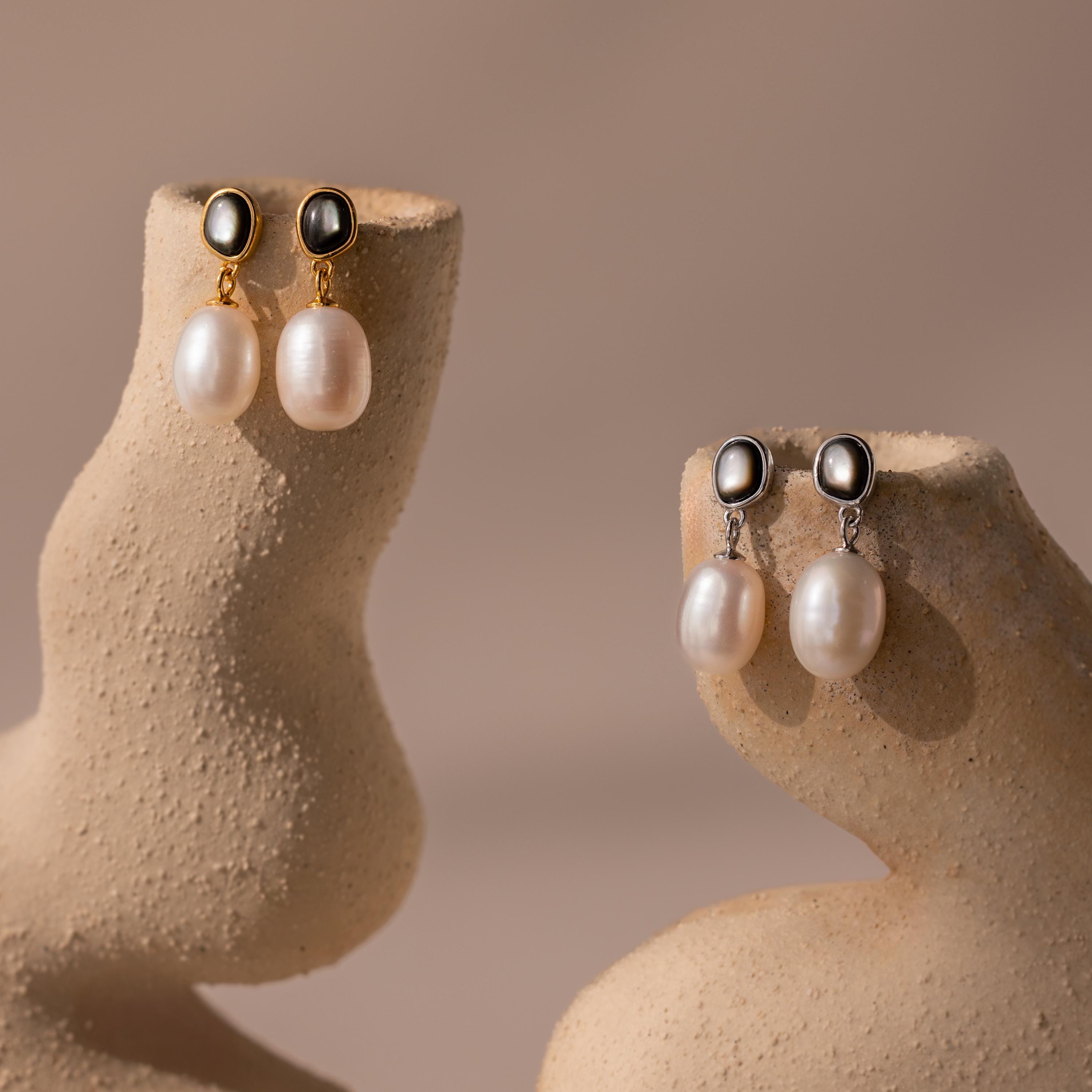 Midnight Pearl Drop Earrings