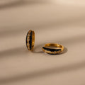Noir Pave Dome Hoops