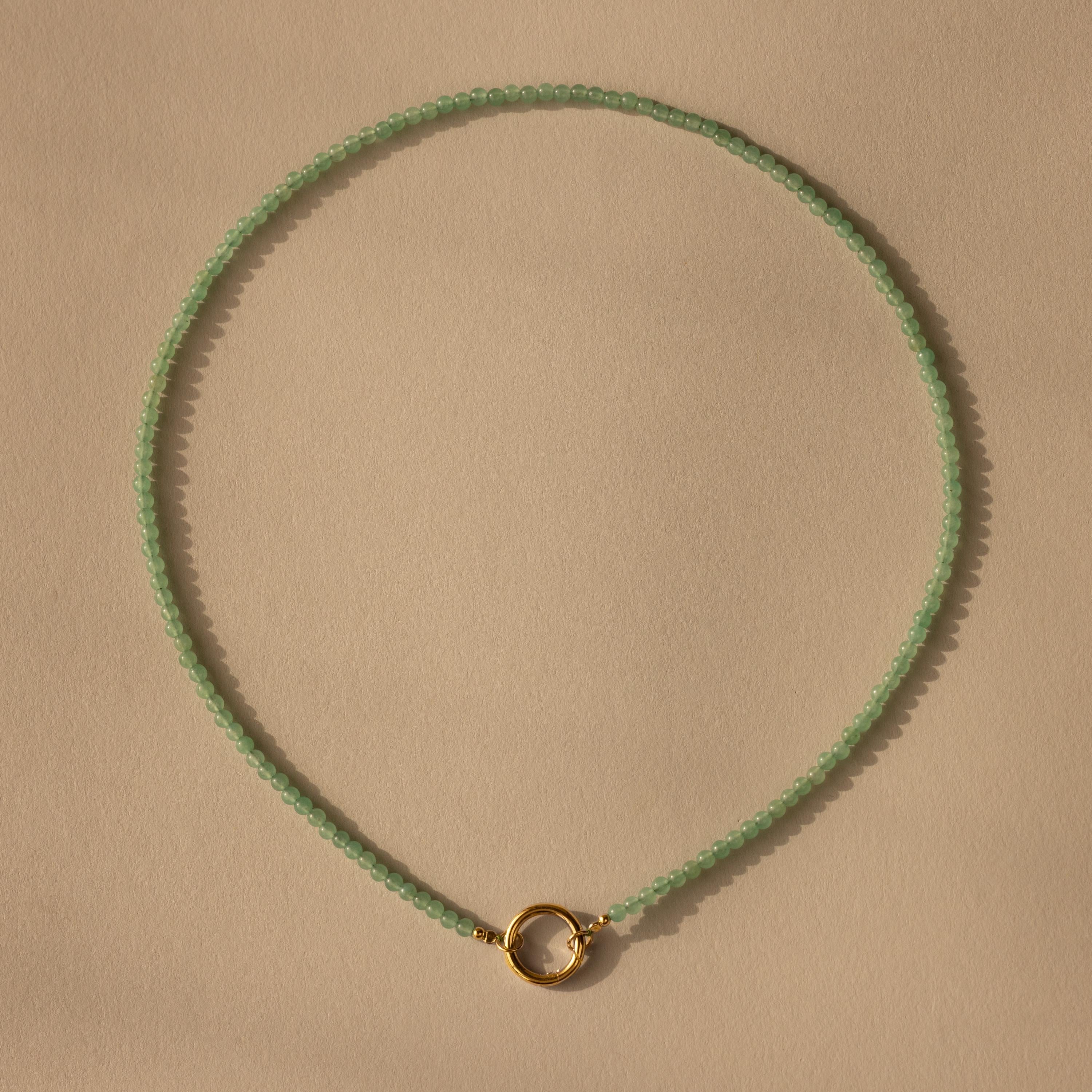 Beaded Jade Charm Necklace