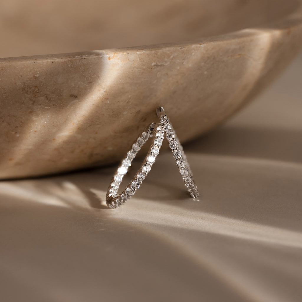 Inside Out Diamond Hoops