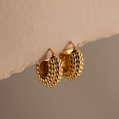 Beaded Dome Hoops