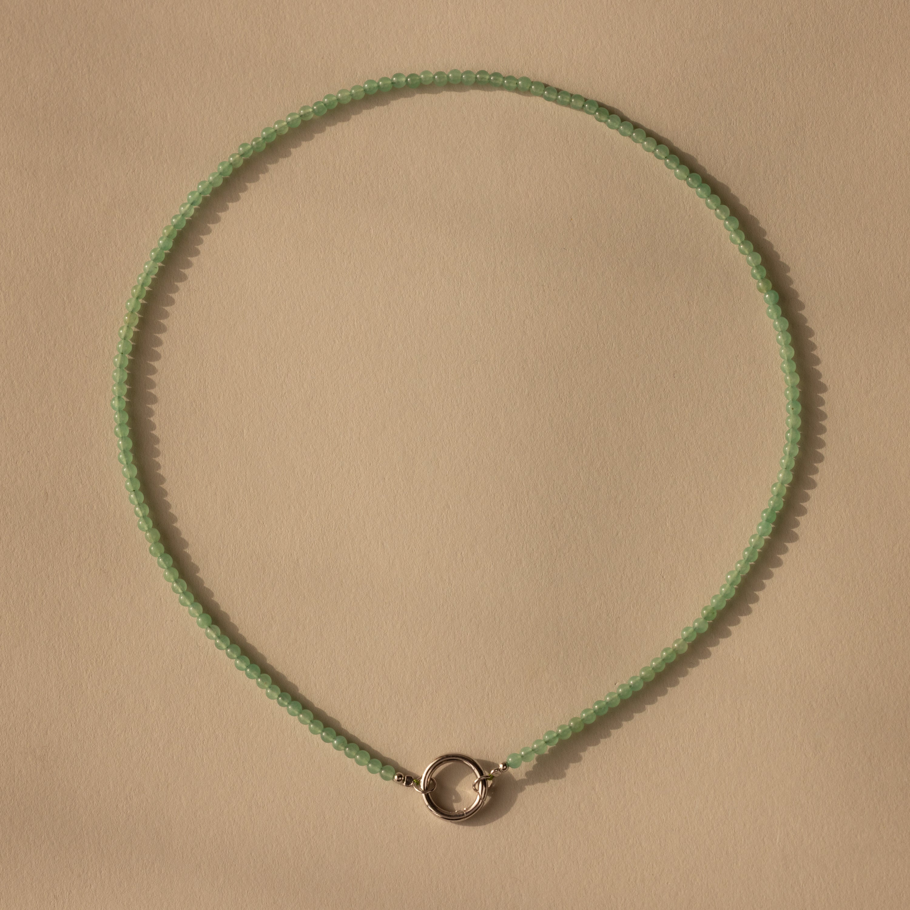 Beaded Jade Charm Necklace