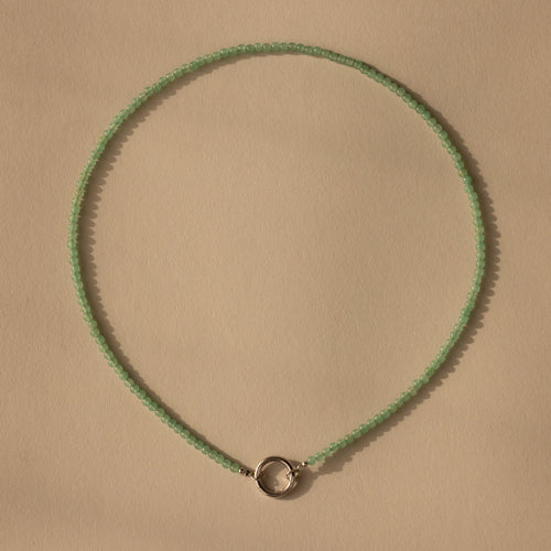 Beaded Jade Charm Necklace