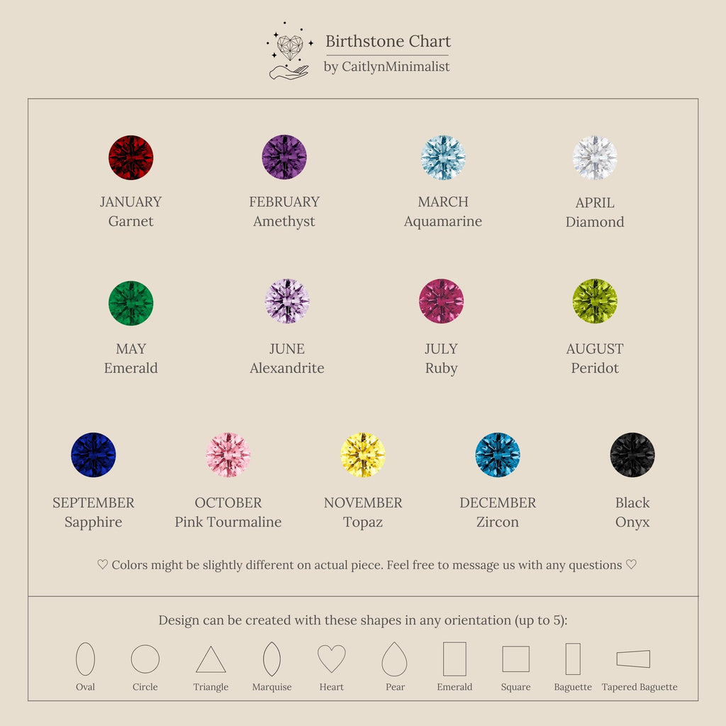 Mixed Birthstone Charm Necklace