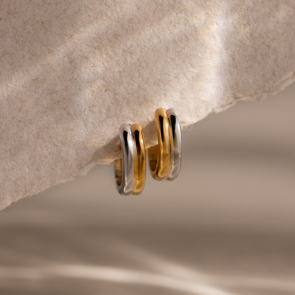 Dainty Mixed Metal Huggies