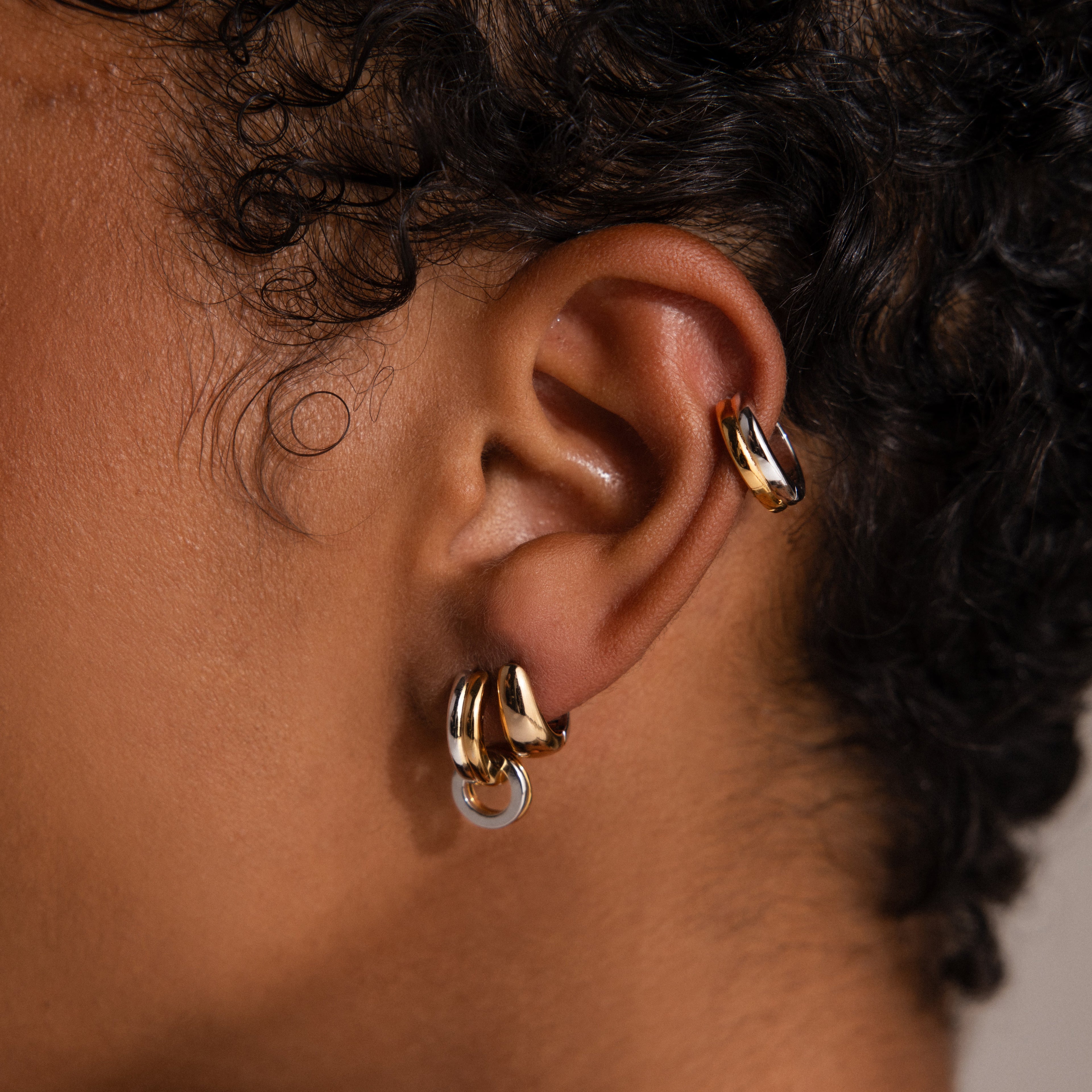 Dainty Mixed Metal Huggies