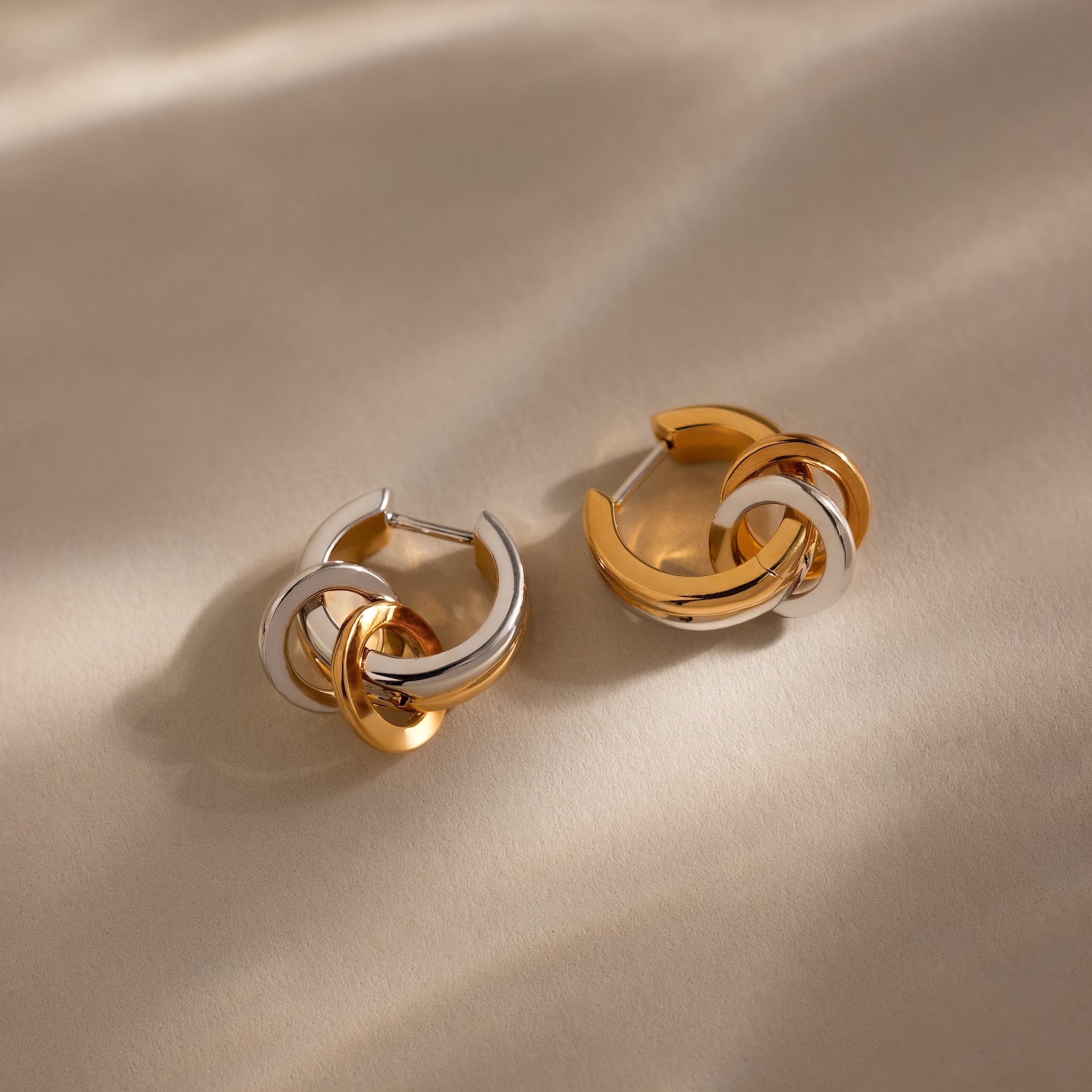 Mixed Metal Circle Hoops