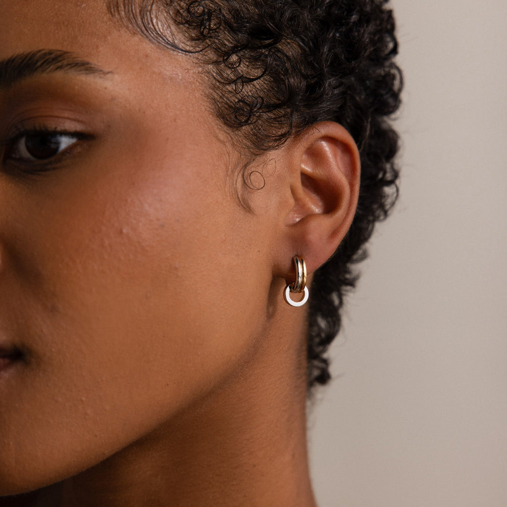 Mixed Metal Circle Hoops