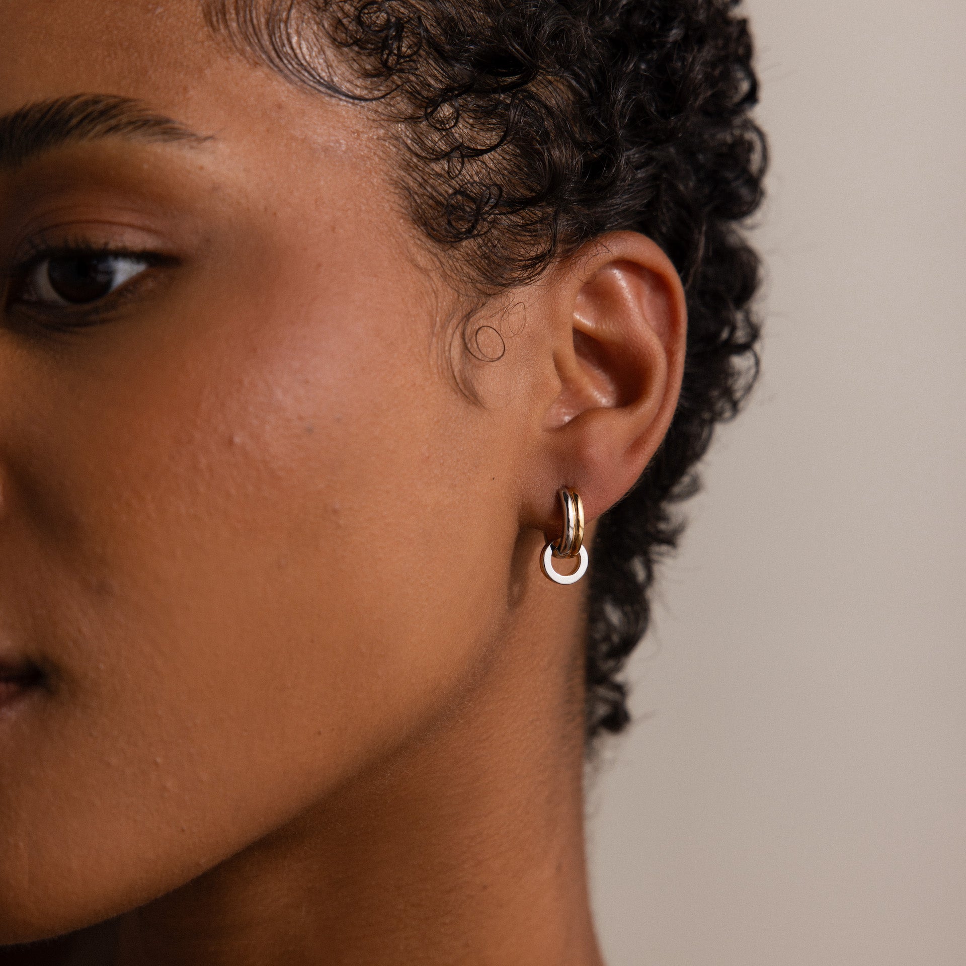 Mixed Metal Circle Hoops