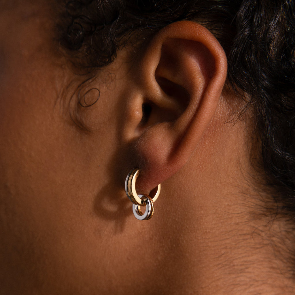 Mixed Metal Circle Hoops