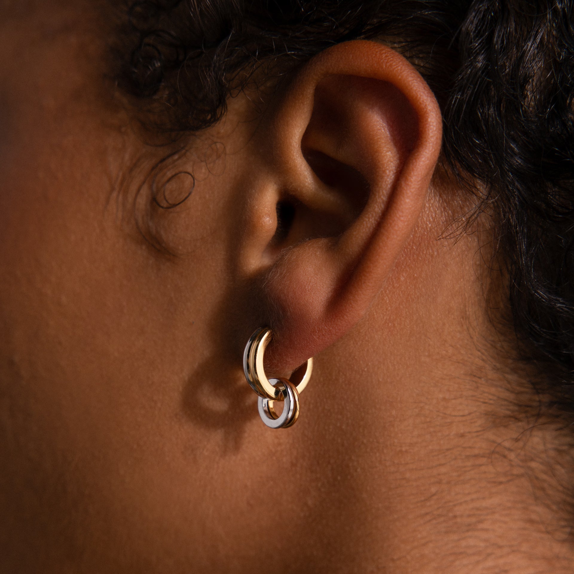 Mixed Metal Circle Hoops