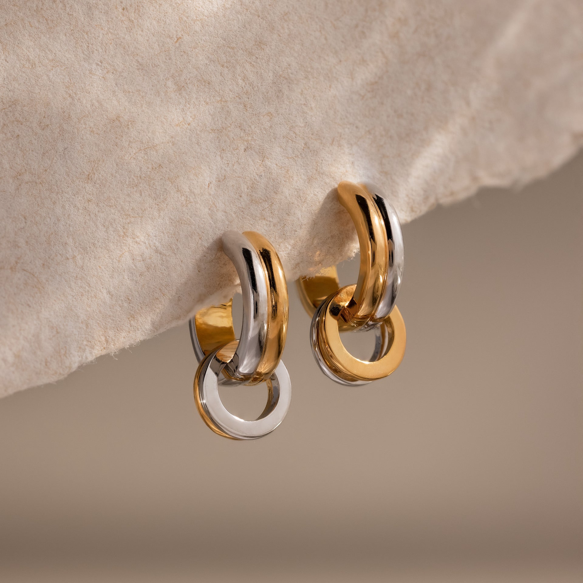 Mixed Metal Circle Hoops