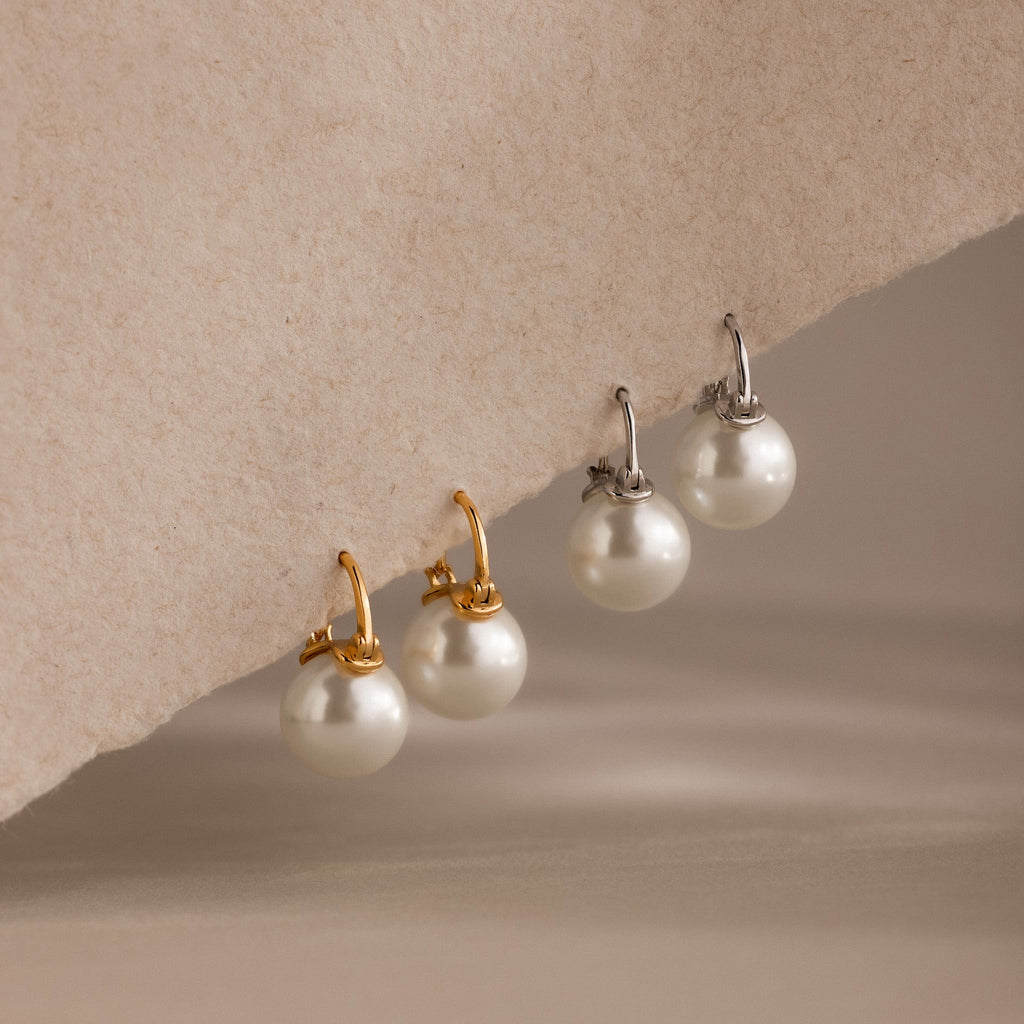 Pearl Dome Drop Earrings