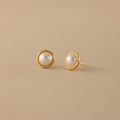 Pearl Bezel Studs