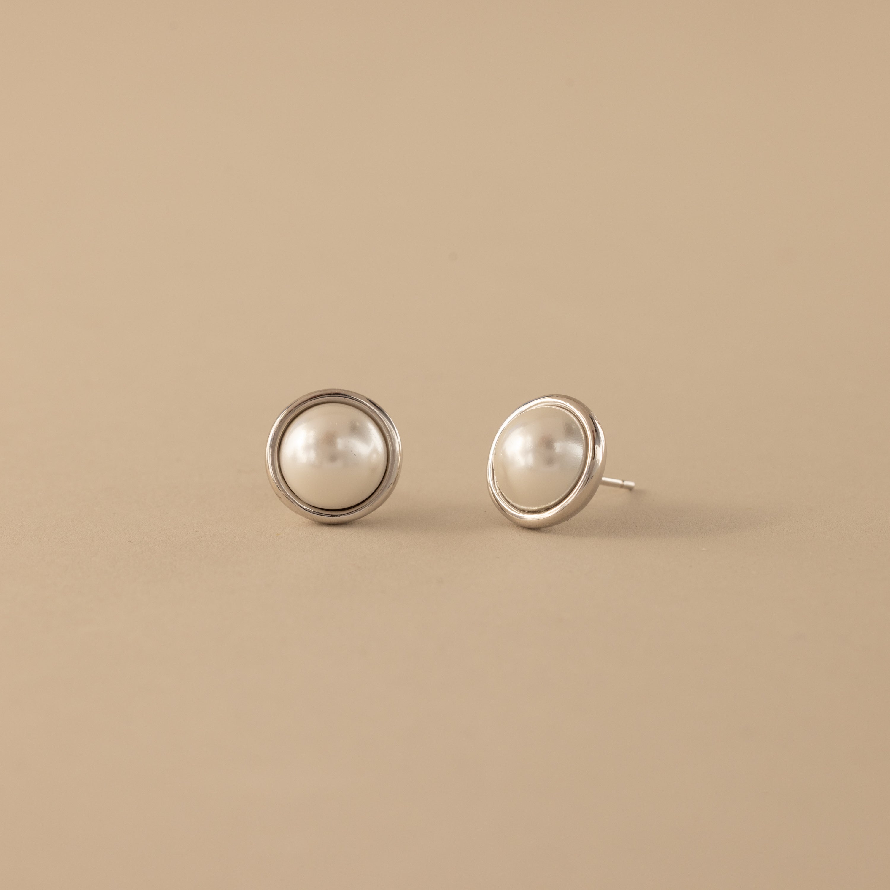 Pearl Bezel Studs