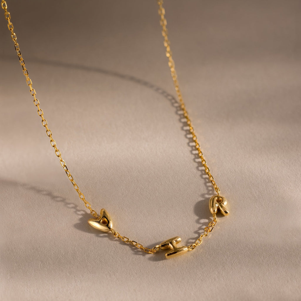 Multiple Bubble Letter Necklace