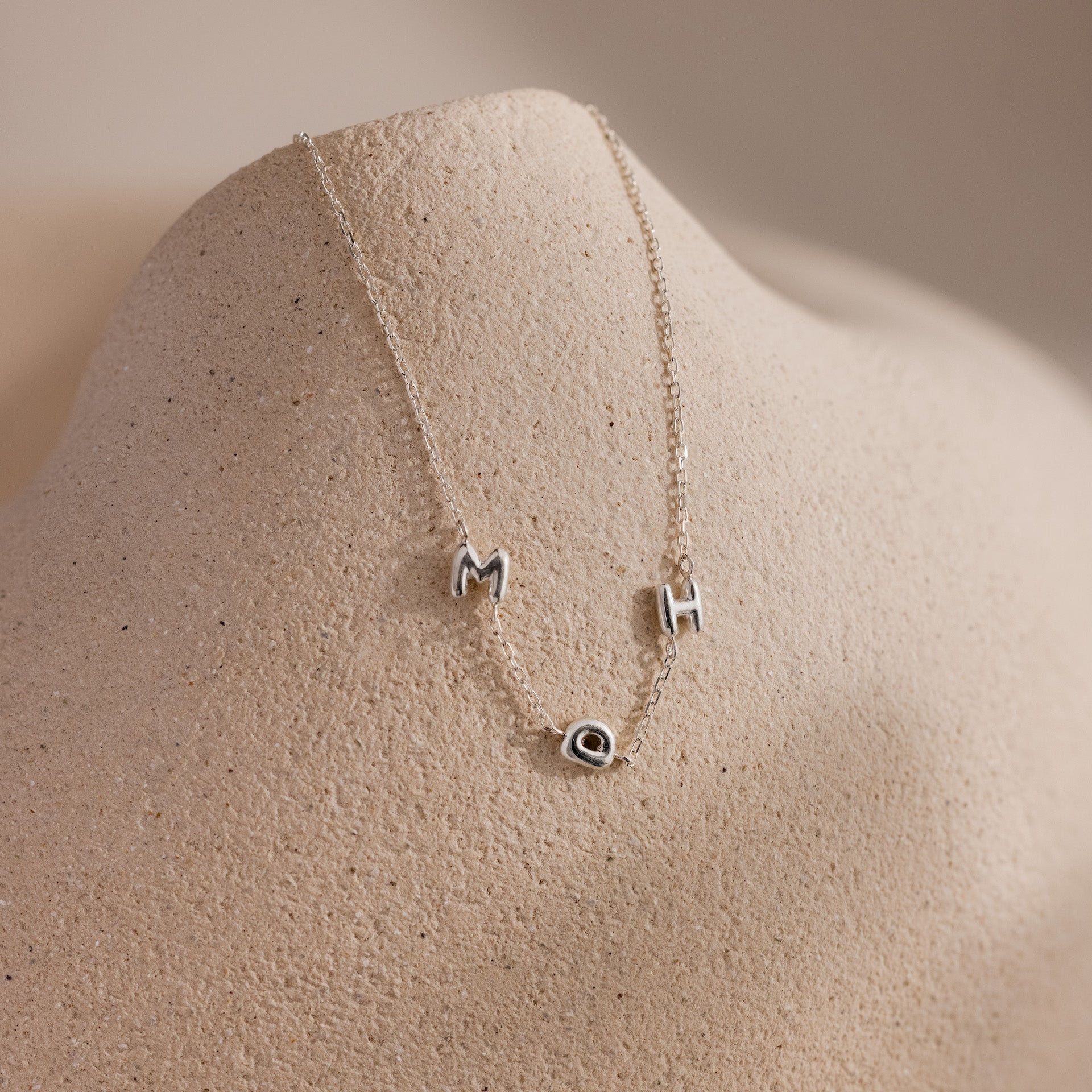 Multiple Bubble Letter Necklace