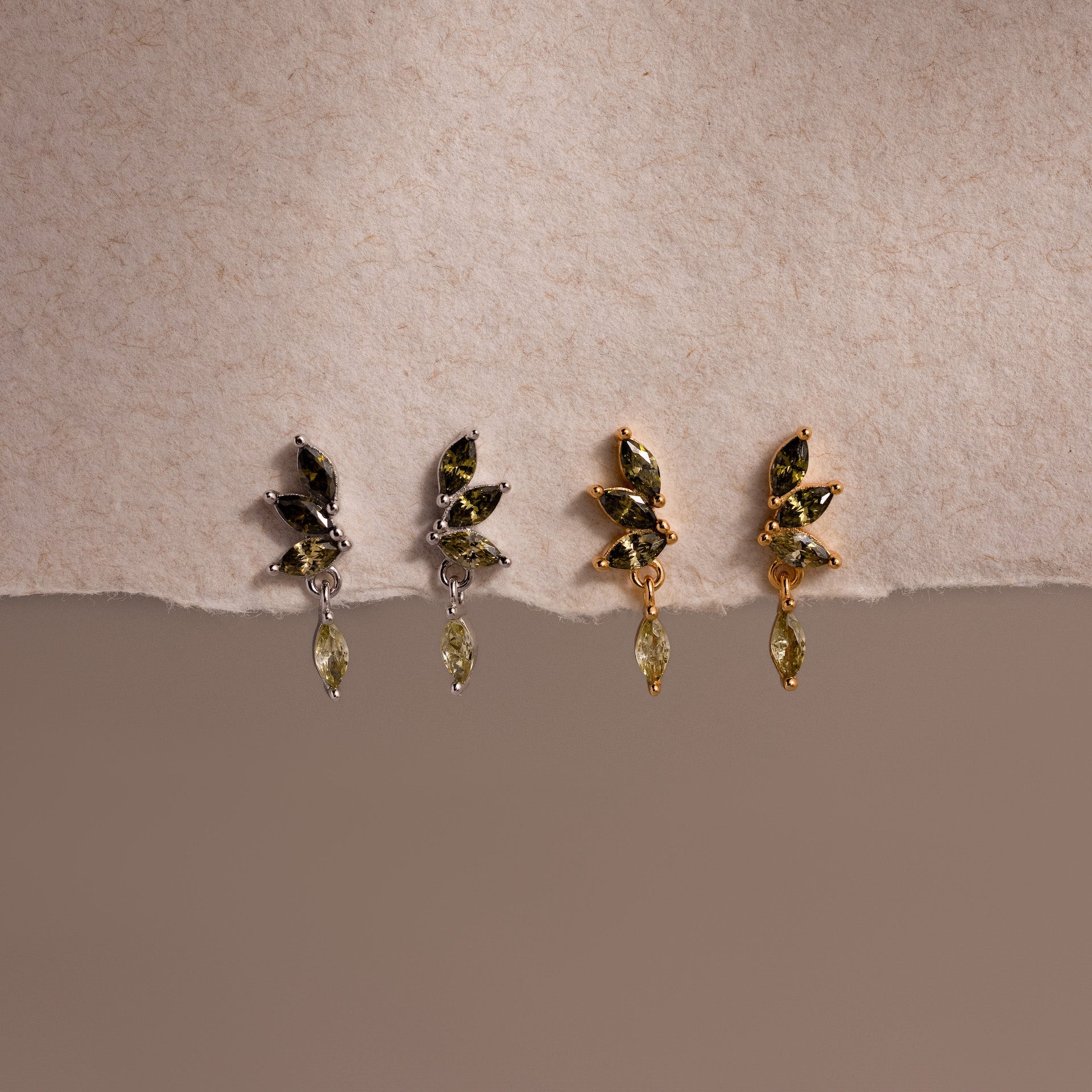 Peridot Marquise Drop Studs
