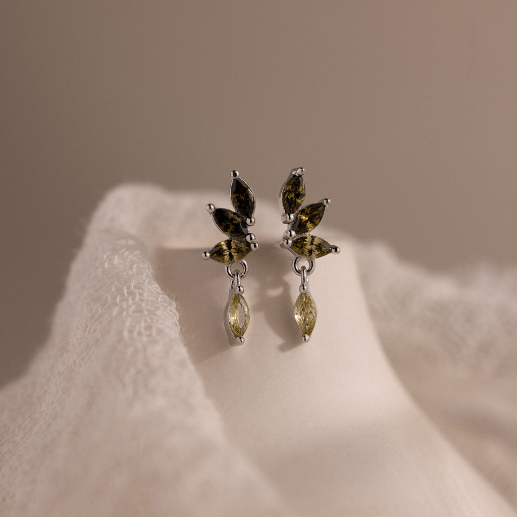 Peridot Marquise Drop Studs