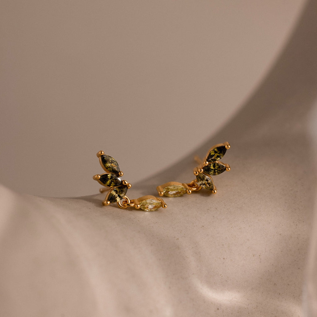 Peridot Marquise Drop Studs