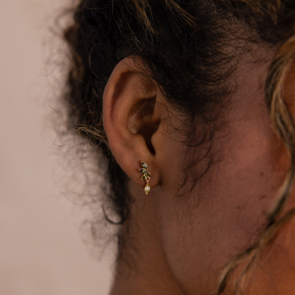 Peridot Marquise Drop Studs