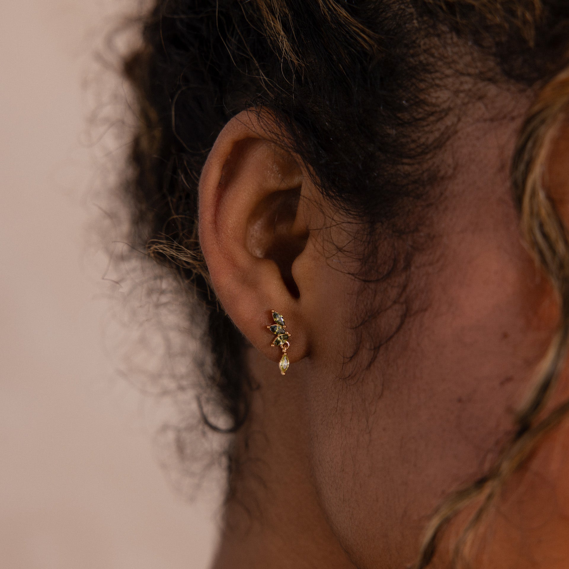 Peridot Marquise Drop Studs