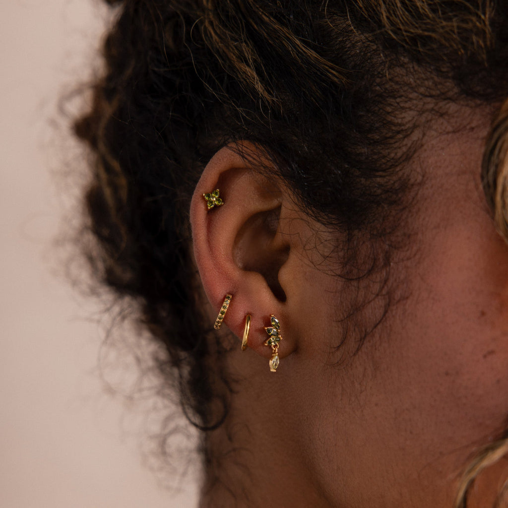 Peridot Marquise Drop Studs