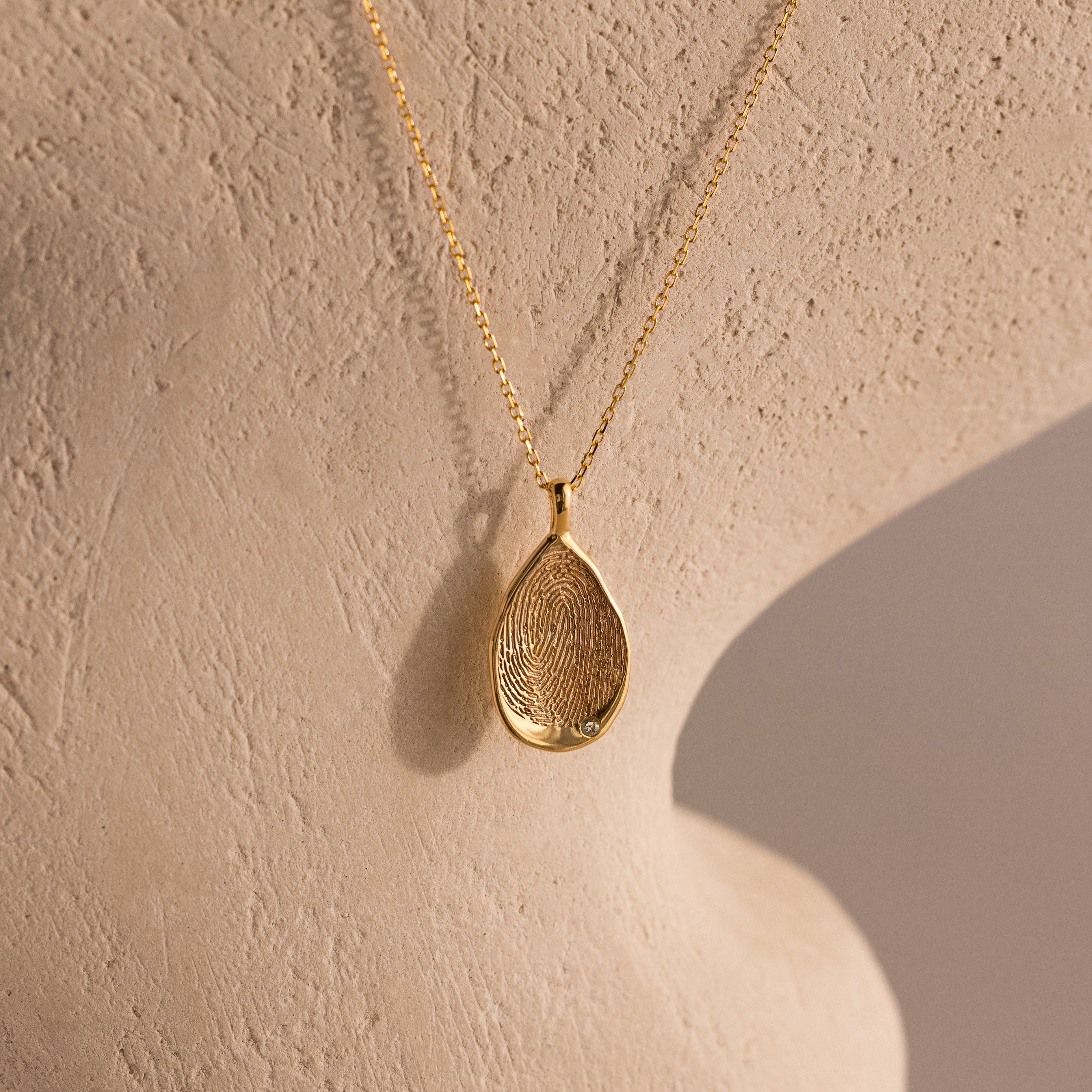 Organic Fingerprint Teardrop Necklace