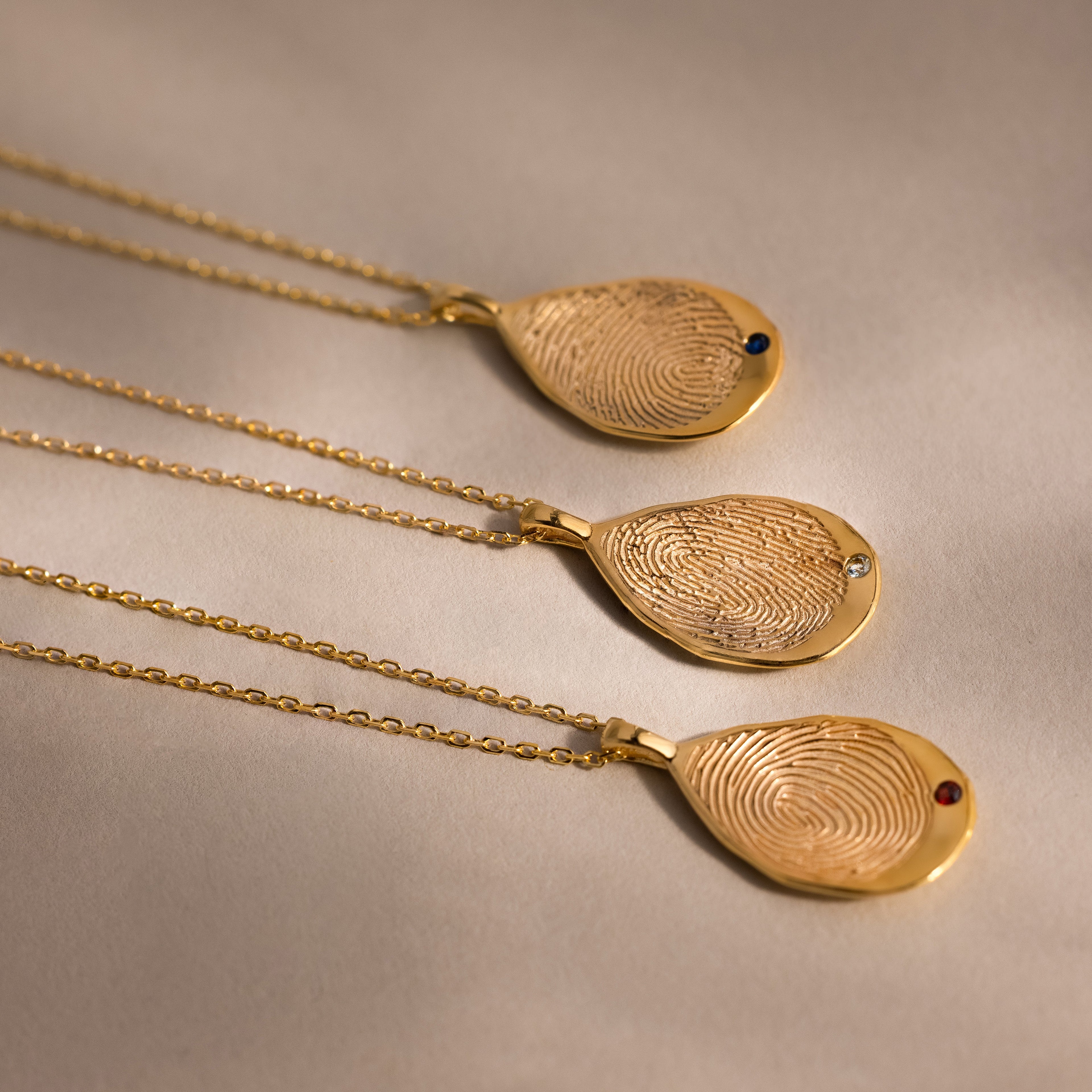 Organic Fingerprint Teardrop Necklace