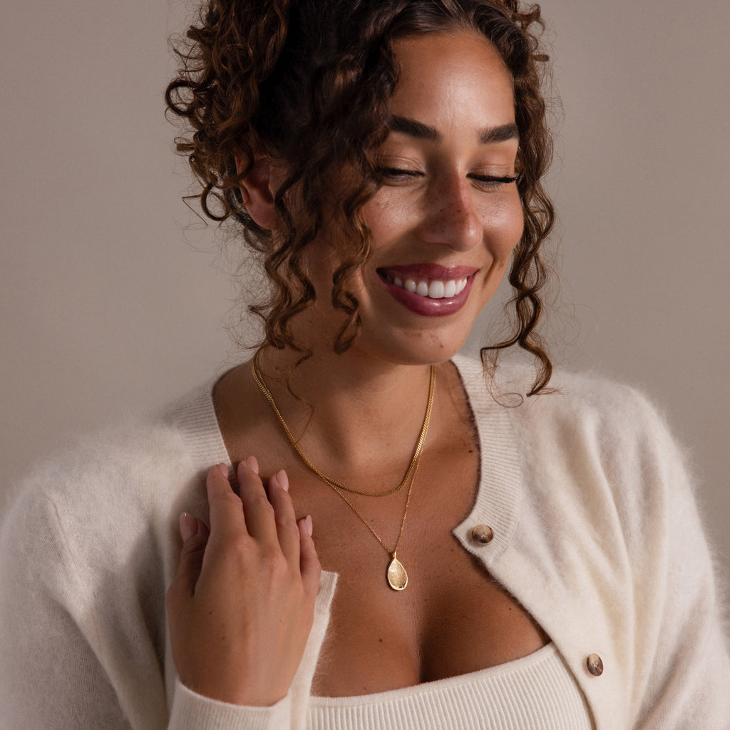 Organic Fingerprint Teardrop Necklace
