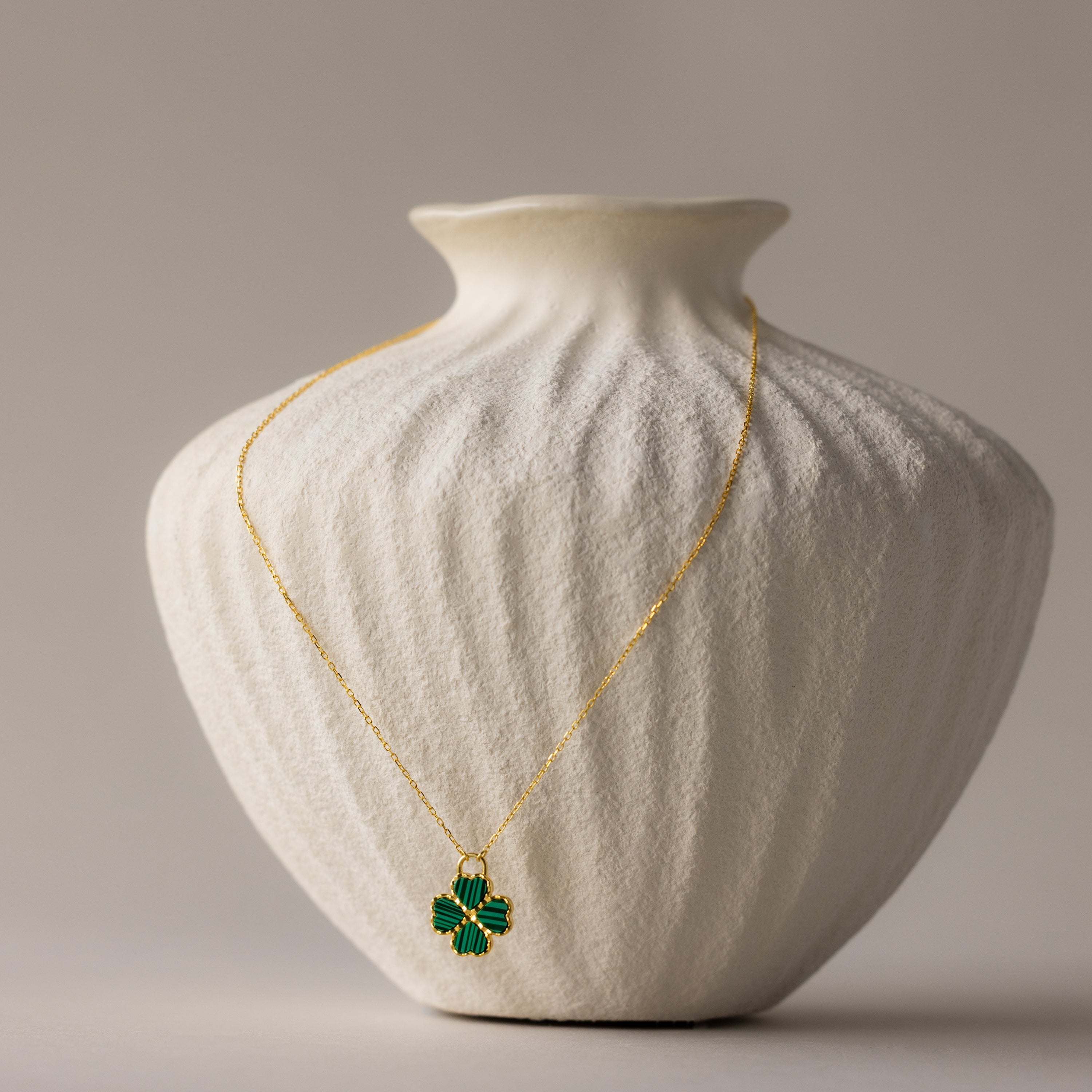 Gemstone Clover Necklace