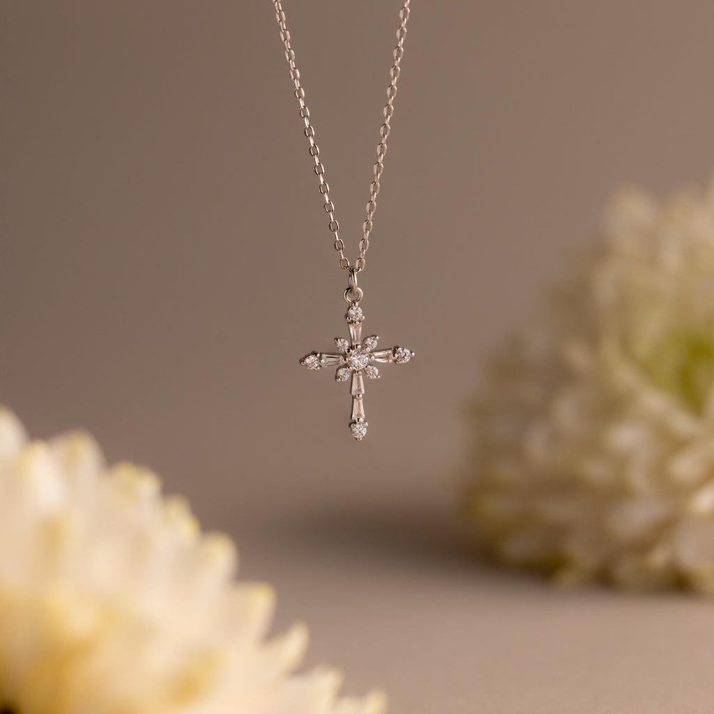Vintage Diamond Cross Necklace