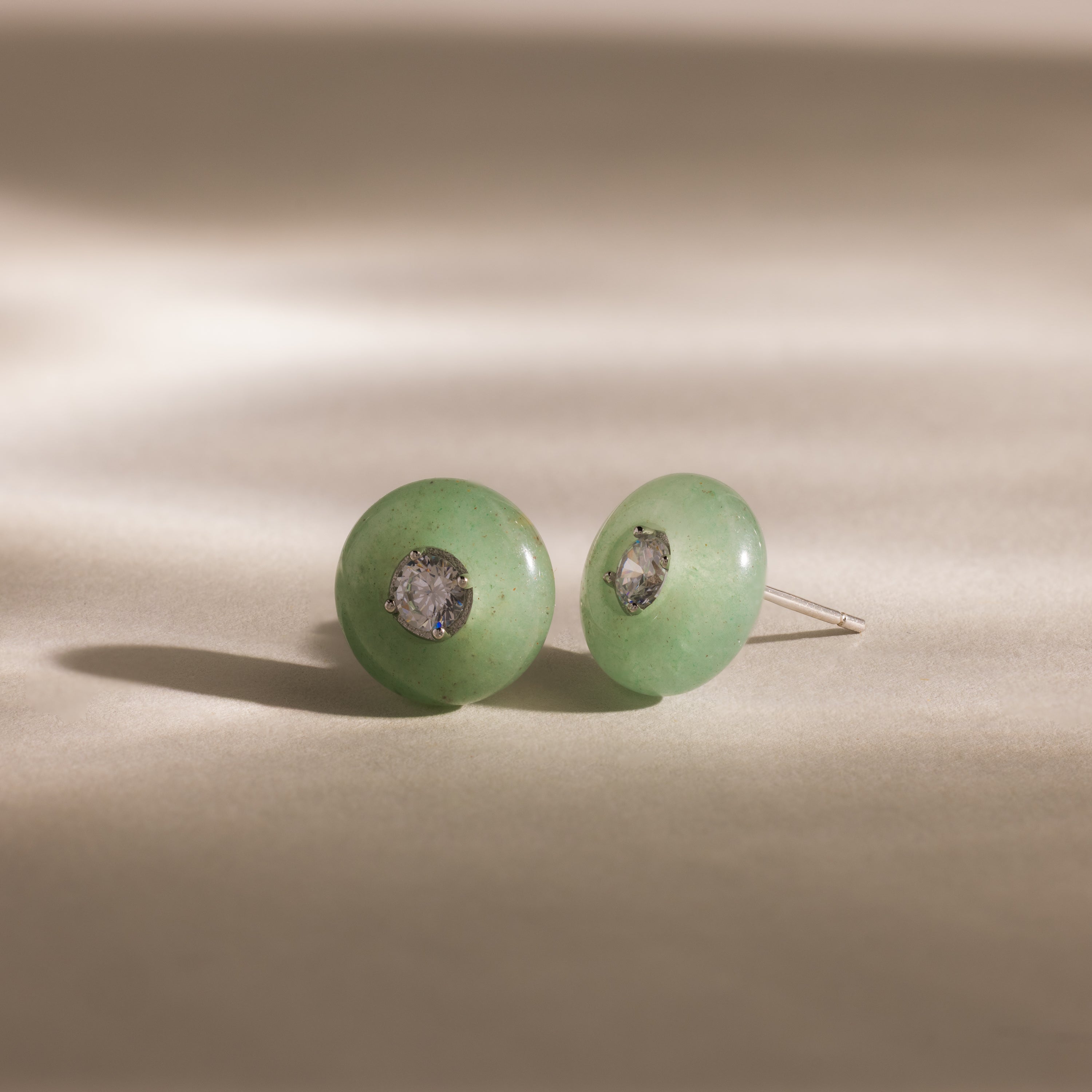 Jade Diamond Studs