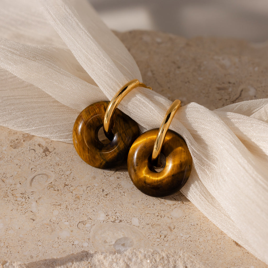 Tiger's Eye Duo Hoops