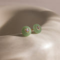 Jade Diamond Studs