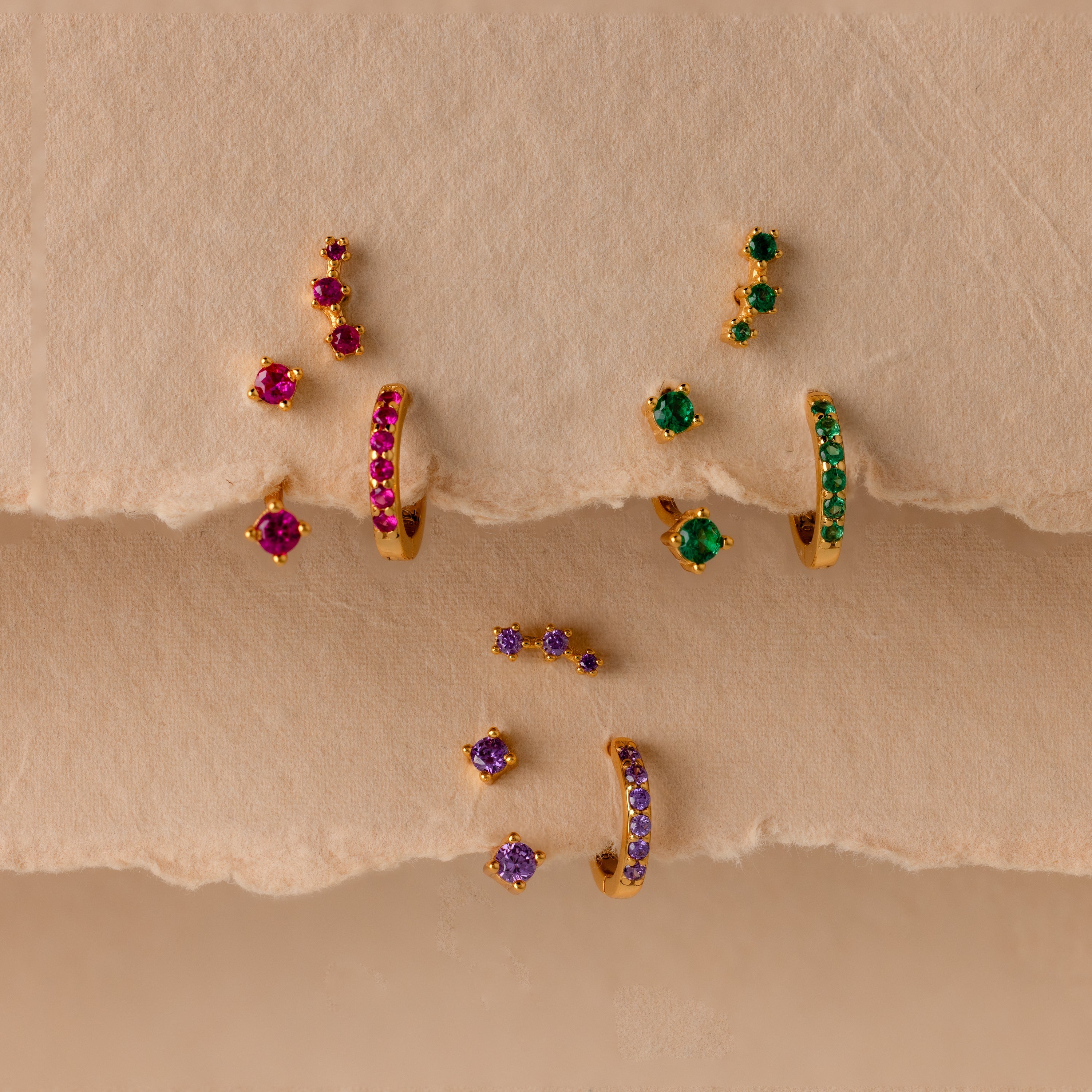 Birthstone Earring Trio Set