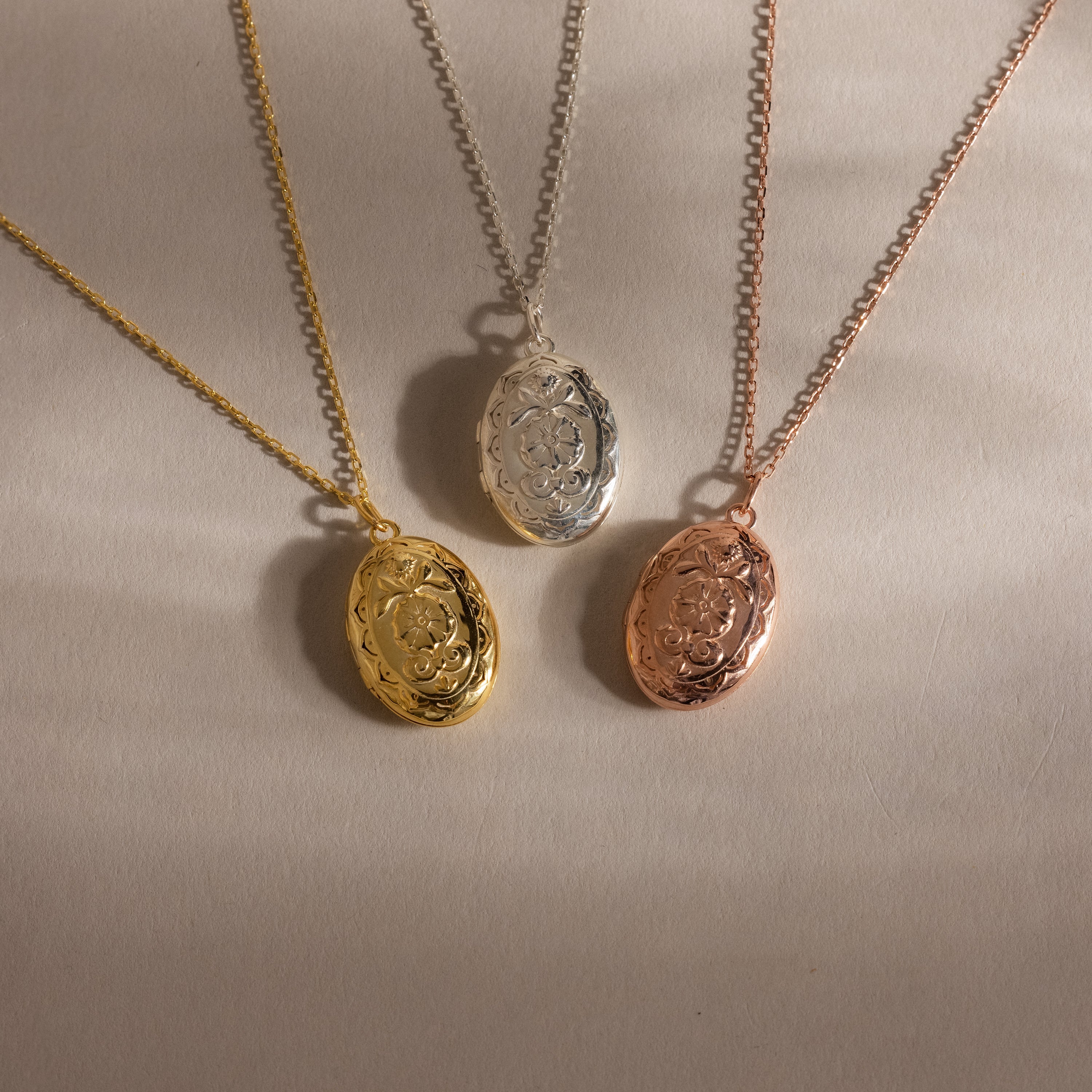 Floral Handwriting Locket Necklace