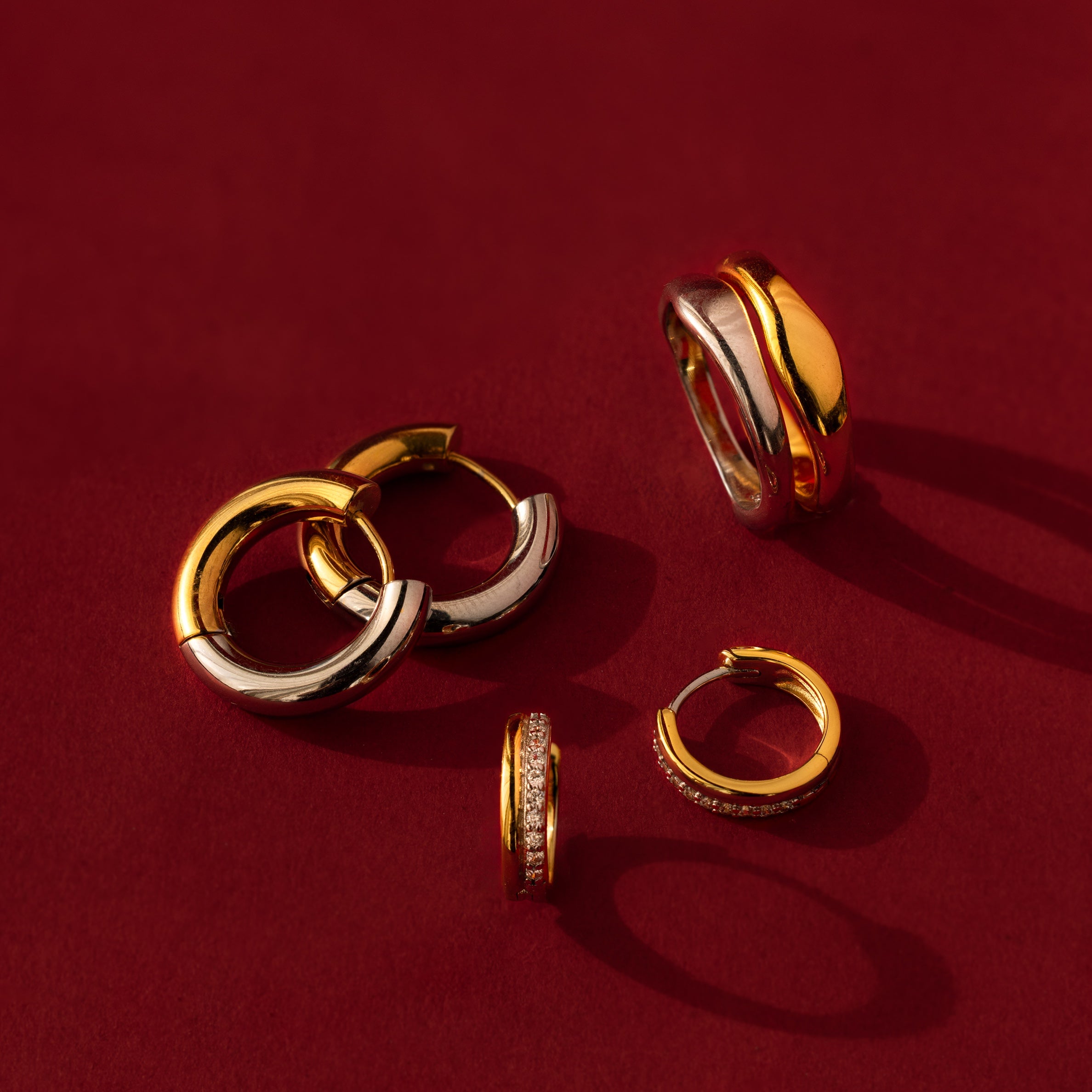 Mixed Metal Chunky Hoops