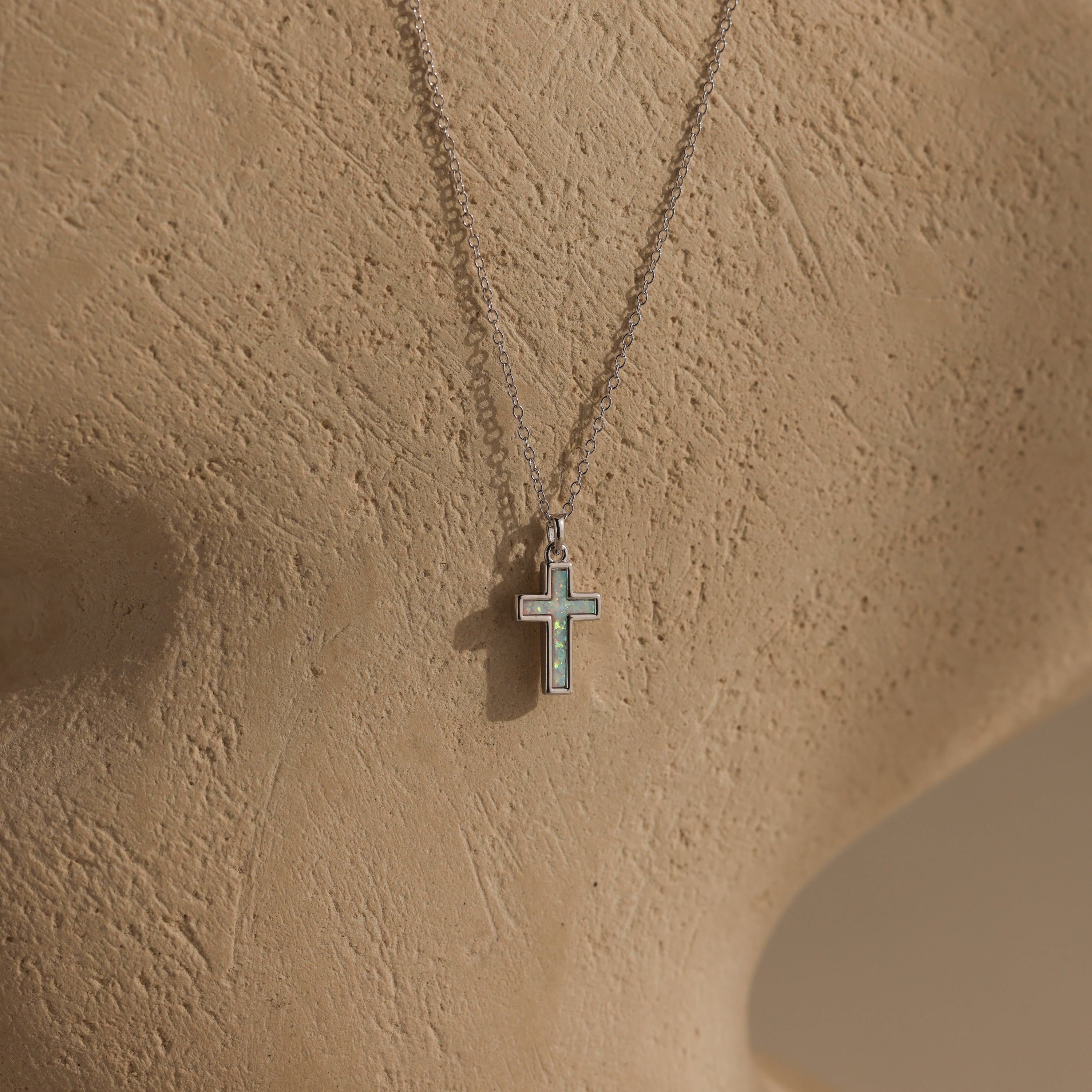 Opal Cross Necklace