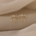 Opal & Diamond Chain Studs