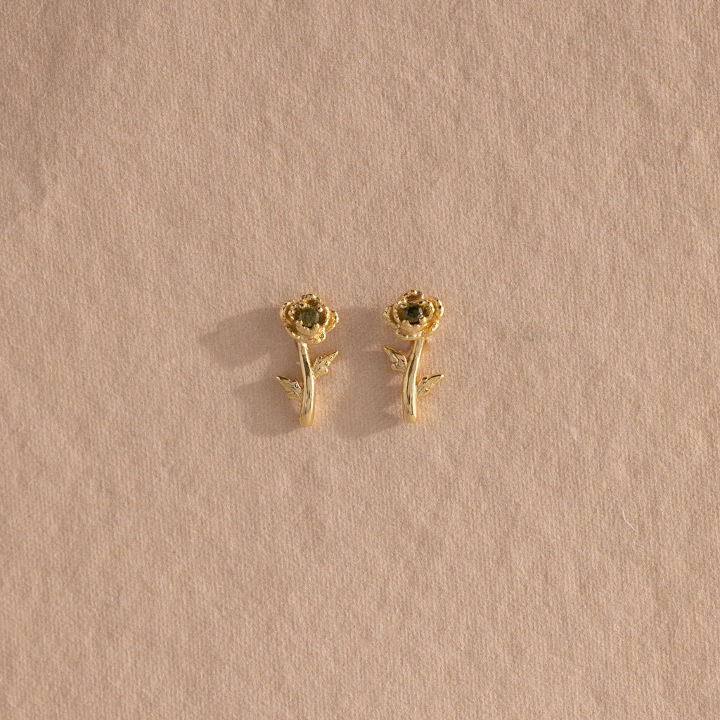 Birth Flower Stud Earrings